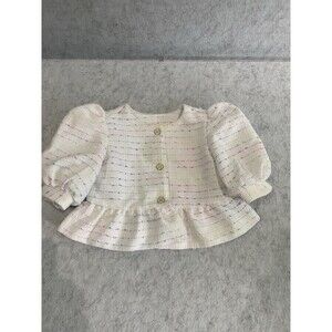 Janie and Jack Girls 2T White Boucle Jacket Blazer Rainbow Outfit Easter Spring